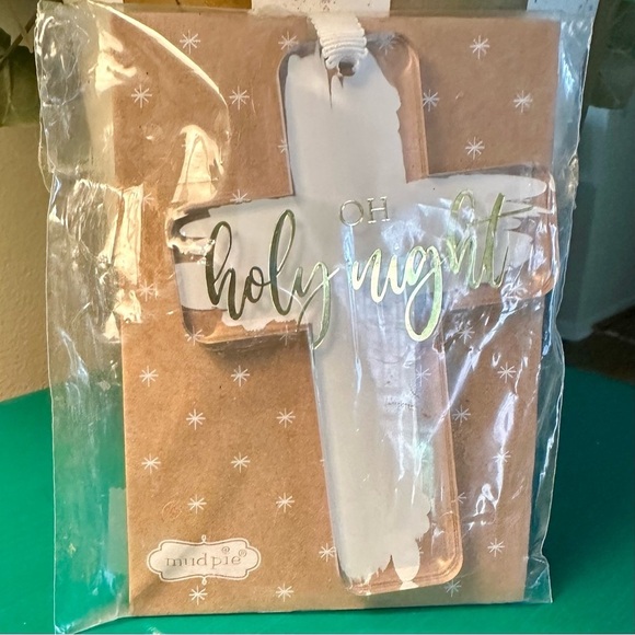 NWT Mud Pie Oh Holy Night Acrylic Cross - Picture 1 of 2